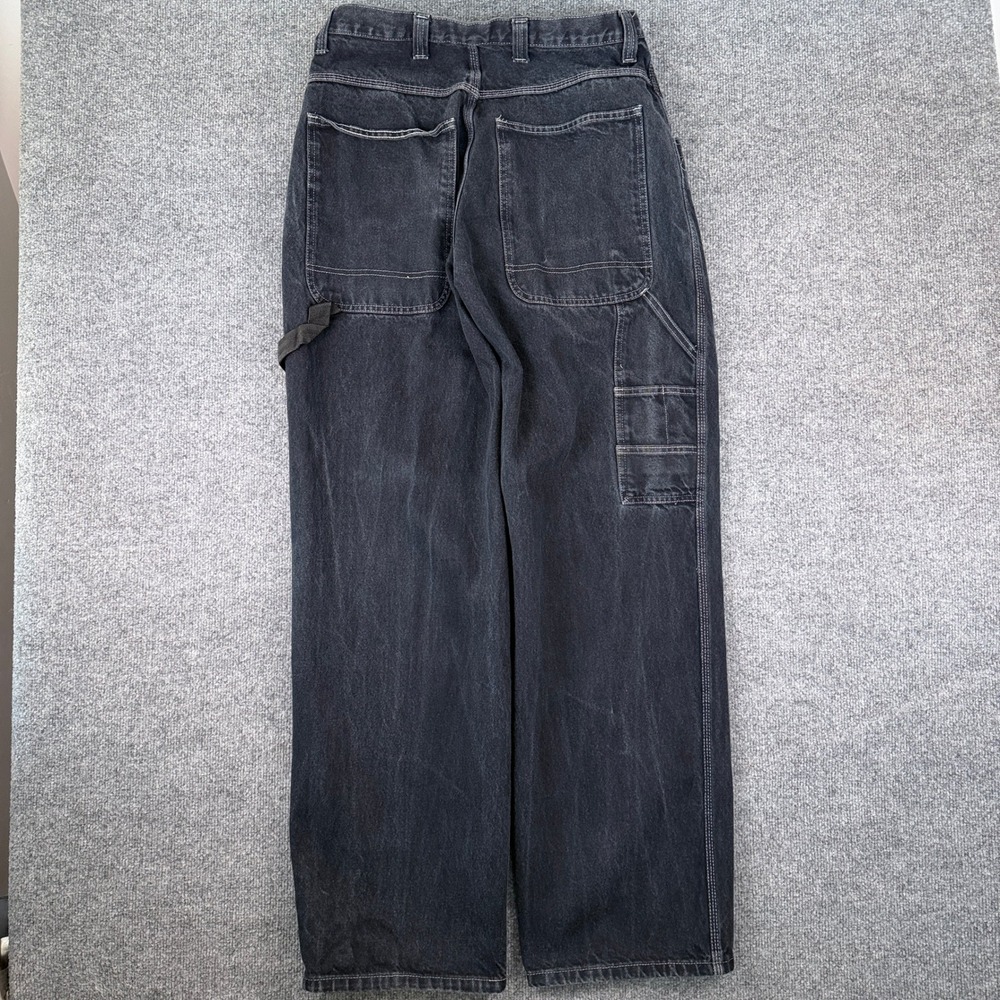 VTG Anchor Blue Baggy Carpenter Jeans Mens 32x34 Black Denim Grunge JNCO Y2K